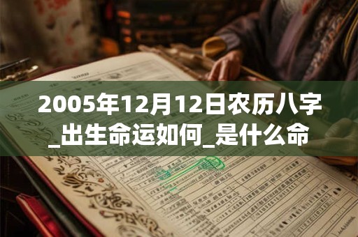 2005年12月12日农历八字_出生命运如何_是什么命