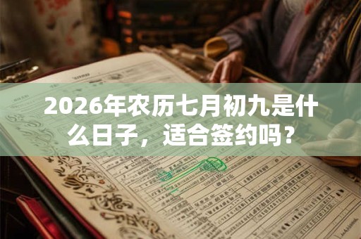 2026年农历七月初九是什么日子,适合签约吗? 2026年农历七月初九是什么日子,适合签约吗?