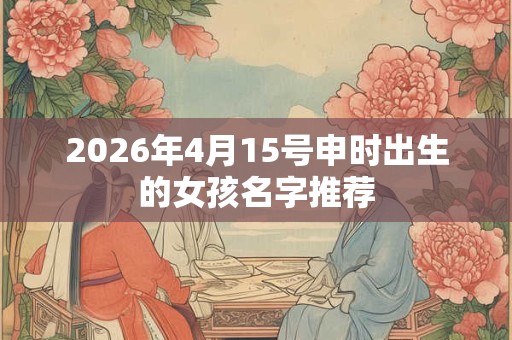 2026年4月15号申时出生的女孩名字推荐
