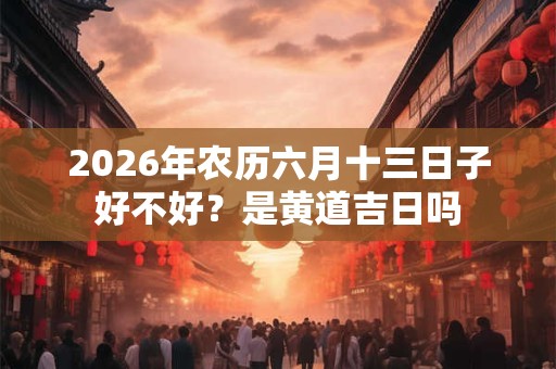 2026年农历六月十三日子好不好？是黄道吉日吗