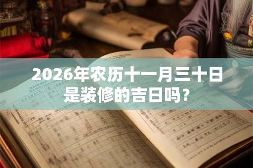 2026年农历十一月三十日是装修的吉日吗？