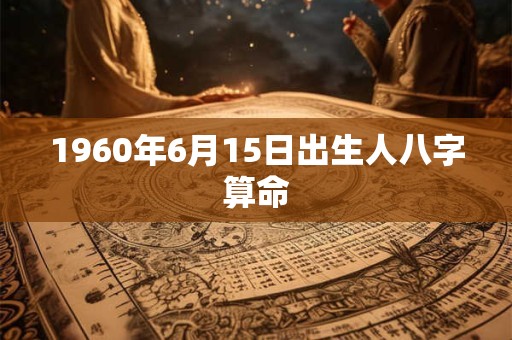 1960年6月15日出生人八字算命