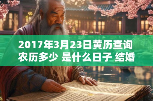 2017年3月23日黄历查询 农历多少 是什么日子 结婚吉时 2017年3月23日黄历查询 农历多少 是什么日子 结婚吉时