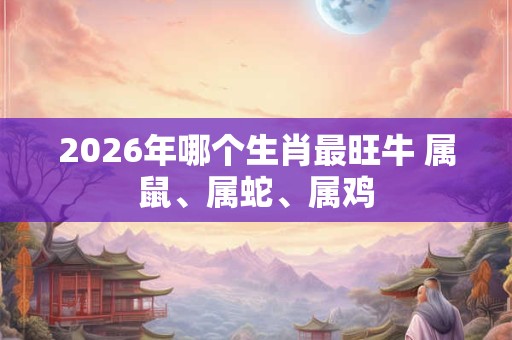 2026年哪个生肖最旺牛 属鼠、属蛇、属鸡 2026年哪个生肖最旺牛 属鼠、属蛇、属鸡