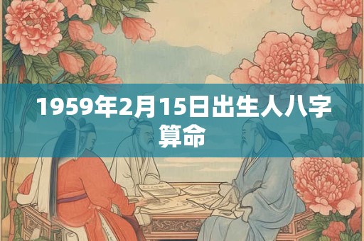 1959年2月15日出生人八字算命 1959年2月15日出生人八字算命