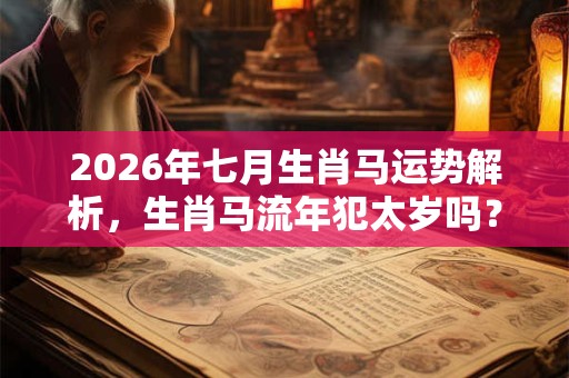 2026年七月生肖马运势解析，生肖马流年犯太岁吗？