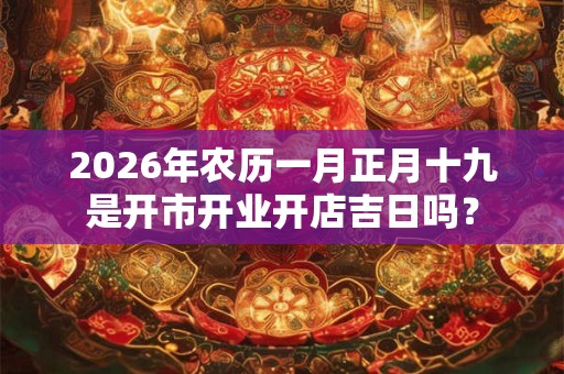 2026年农历一月正月十九是开市开业开店吉日吗？