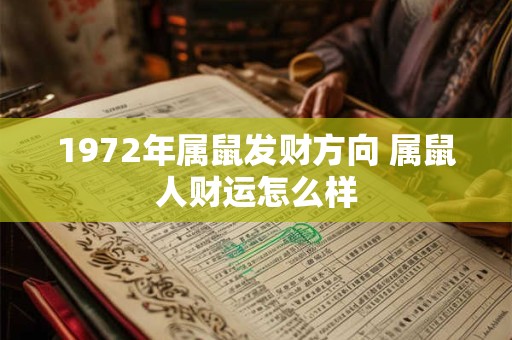 1972年属鼠发财方向 属鼠人财运怎么样