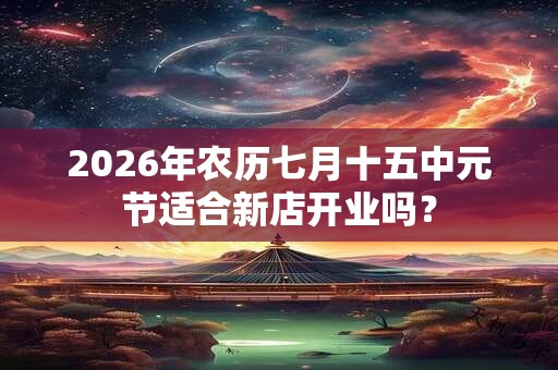 2026年农历七月十五中元节适合新店开业吗？