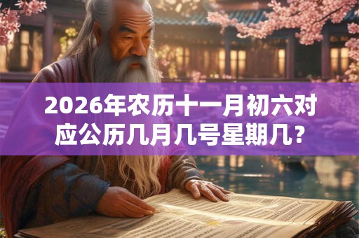 2026年农历十一月初六对应公历几月几号星期几？