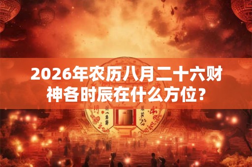 2026年农历八月二十六财神各时辰在什么方位？