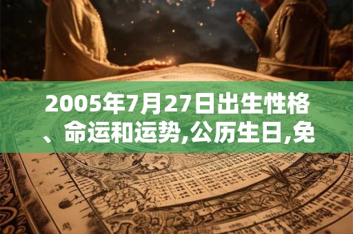 2005年7月27日出生性格、命运和运势,公历生日,免费算命 2005年7月27日出生性格、命运和运势,公历生日,免费算命
