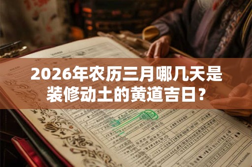 2026年农历三月哪几天是装修动土的黄道吉日? 2026年农历三月哪几天是装修动土的黄道吉日?