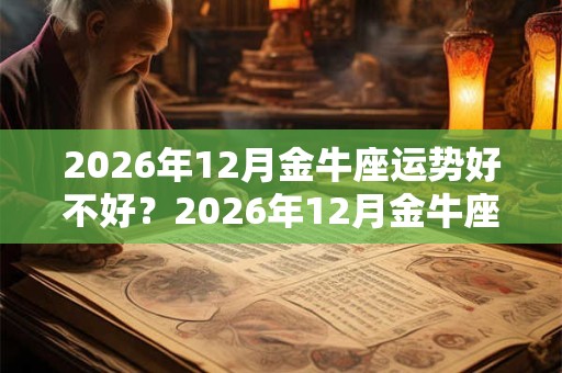 2026年12月金牛座运势好不好?2026年12月金牛座运势详解! 2026年12月金牛座运势好不好?2026年12月金牛座运势详解!