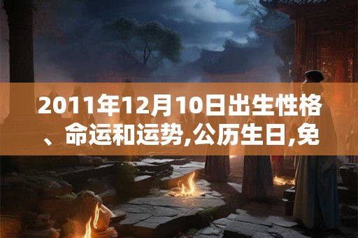 2011年12月10日出生性格、命运和运势,公历生日,免费算命