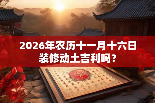 2026年农历十一月十六日装修动土吉利吗? 2026年农历十一月十六日装修动土吉利吗?