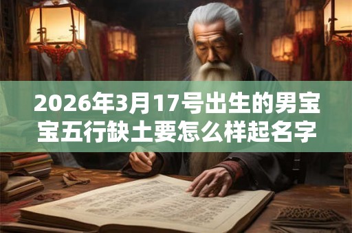 2026年3月17号出生的男宝宝五行缺土要怎么样起名字 2026年3月17号出生的男宝宝五行缺土要怎么样起名字