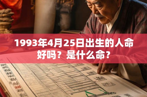 1993年4月25日出生的人命好吗?是什么命? 1993年4月25日出生的人命好吗?是什么命?