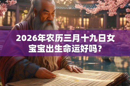 2026年农历三月十九日女宝宝出生命运好吗？