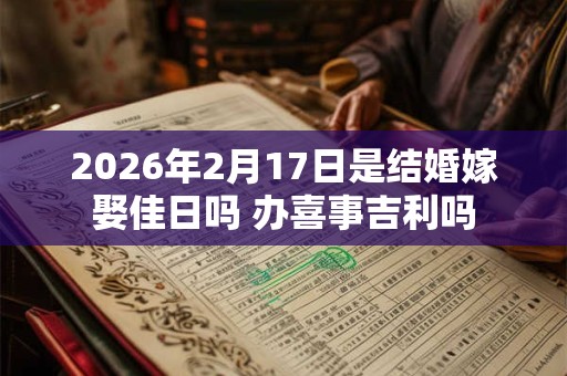 2026年2月17日是结婚嫁娶佳日吗 办喜事吉利吗