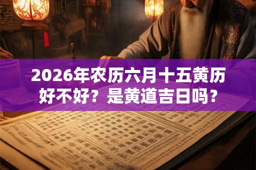 2026年农历六月十五黄历好不好？是黄道吉日吗？