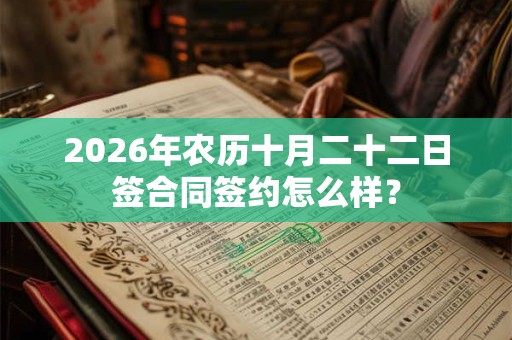 2026年农历十月二十二日签合同签约怎么样? 2026年农历十月二十二日签合同签约怎么样?