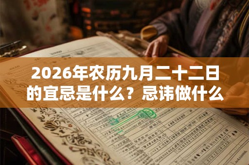 2026年农历九月二十二日的宜忌是什么？忌讳做什么