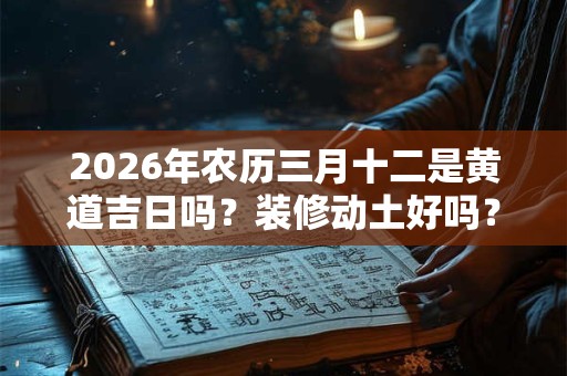 2026年农历三月十二是黄道吉日吗?装修动土好吗? 2026年农历三月十二是黄道吉日吗?装修动土好吗?