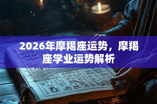 2026年摩羯座运势,摩羯座学业运势解析 2026年摩羯座运势,摩羯座学业运势解析