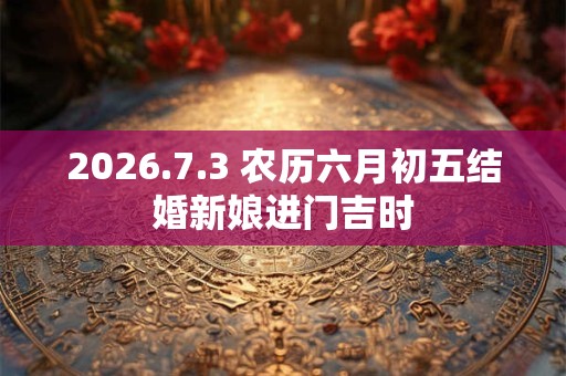 2026.7.3 农历六月初五结婚新娘进门吉时