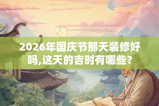 2026年国庆节那天装修好吗,这天的吉时有哪些？