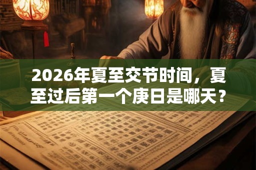 2026年夏至交节时间,夏至过后第一个庚日是哪天? 2026年夏至交节时间,夏至过后第一个庚日是哪天?
