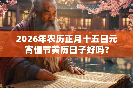 2026年农历正月十五日元宵佳节黄历日子好吗? 2026年农历正月十五日元宵佳节黄历日子好吗?