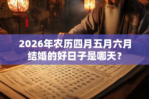 2026年农历四月五月六月结婚的好日子是哪天？
