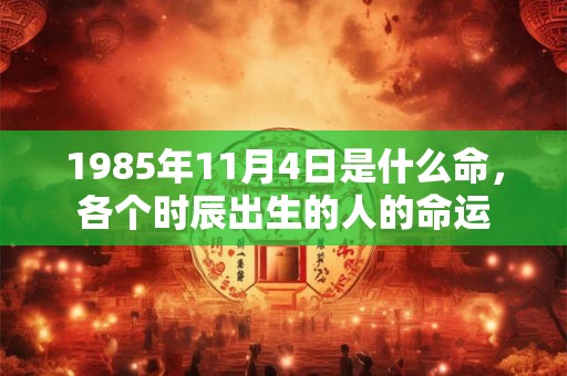 1985年11月4日是什么命,各个时辰出生的人的命运 1985年11月4日是什么命,各个时辰出生的人的命运