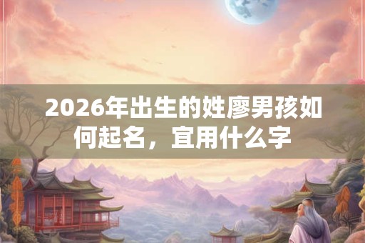 2026年出生的姓廖男孩如何起名，宜用什么字