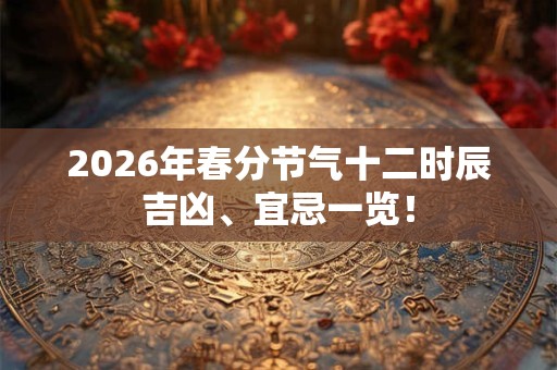 2026年春分节气十二时辰吉凶、宜忌一览! 2026年春分节气十二时辰吉凶、宜忌一览!