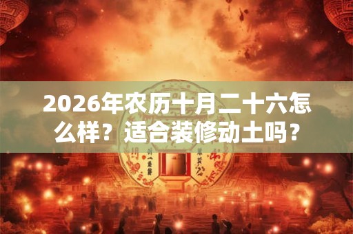 2026年农历十月二十六怎么样?适合装修动土吗? 2026年农历十月二十六怎么样?适合装修动土吗?