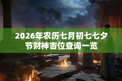 2026年农历七月初七七夕节财神吉位查询一览 2026年农历七月初七七夕节财神吉位查询一览