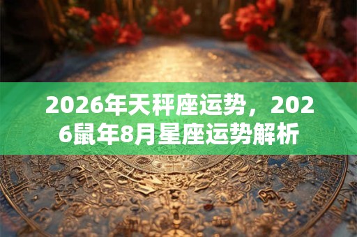 2026年天秤座运势,2026鼠年8月星座运势解析 2026年天秤座运势,2026鼠年8月星座运势解析