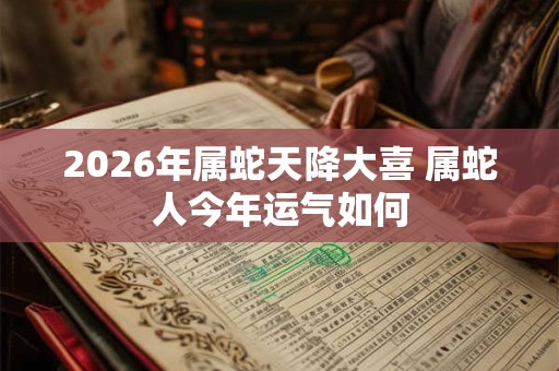 2026年属蛇天降大喜 属蛇人今年运气如何 2026年属蛇天降大喜 属蛇人今年运气如何