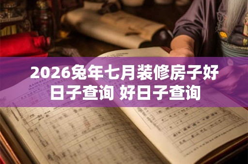 2026兔年七月装修房子好日子查询 好日子查询 2026兔年七月装修房子好日子查询 好日子查询