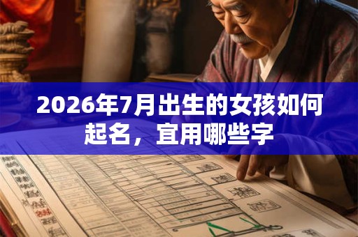 2026年7月出生的女孩如何起名,宜用哪些字 2026年7月出生的女孩如何起名,宜用哪些字