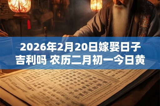 2026年2月20日嫁娶日子吉利吗 农历二月初一今日黄历 2026年2月20日嫁娶日子吉利吗 农历二月初一今日黄历
