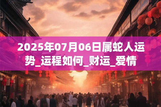2025年07月06日属蛇人运势_运程如何_财运_爱情 2025年07月06日属蛇人运势_运程如何_财运_爱情