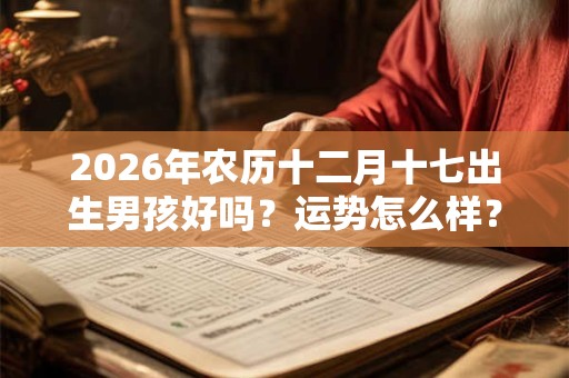 2026年农历十二月十七出生男孩好吗？运势怎么样？