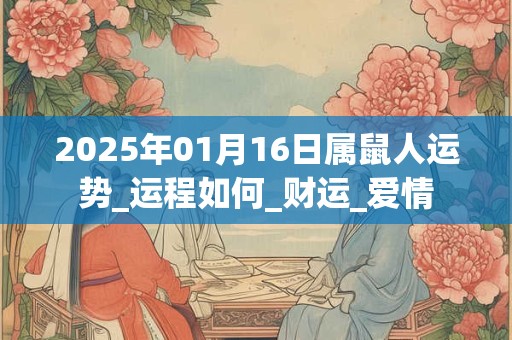 2025年01月16日属鼠人运势_运程如何_财运_爱情 2025年01月16日属鼠人运势_运程如何_财运_爱情