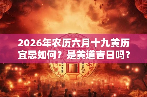 2026年农历六月十九黄历宜忌如何?是黄道吉日吗? 2026年农历六月十九黄历宜忌如何?是黄道吉日吗?