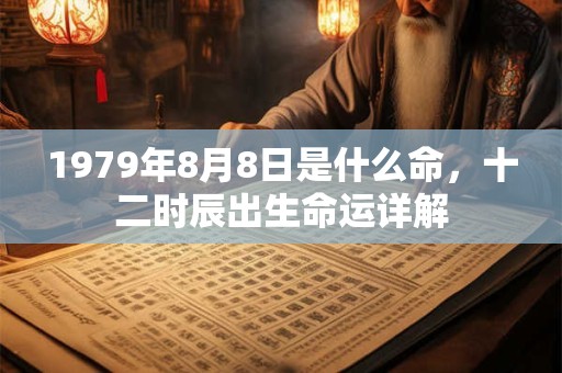 1979年8月8日是什么命,十二时辰出生命运详解 1979年8月8日是什么命,十二时辰出生命运详解