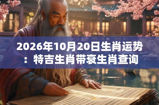 2026年10月20日生肖运势:特吉生肖带衰生肖查询 2026年10月20日生肖运势:特吉生肖带衰生肖查询